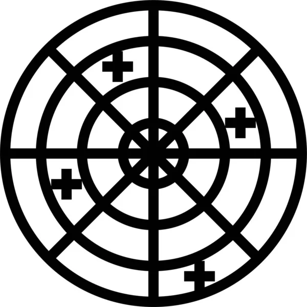 Значок Игры Дартс Стиле Наброска — стоковый вектор