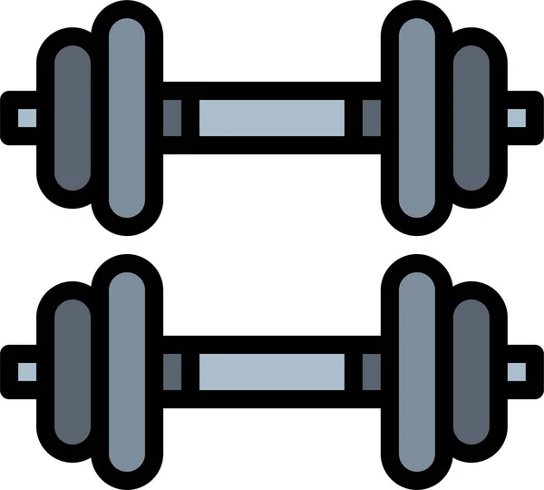 Dumbbell Exercise Sport Icon Filledoutline Style — Stock Vector