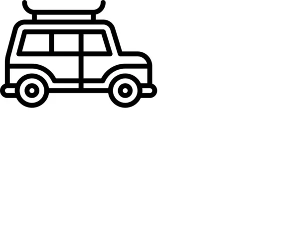 Vehículo Transporte Icono Jeep Estilo Esquema — Vector de stock