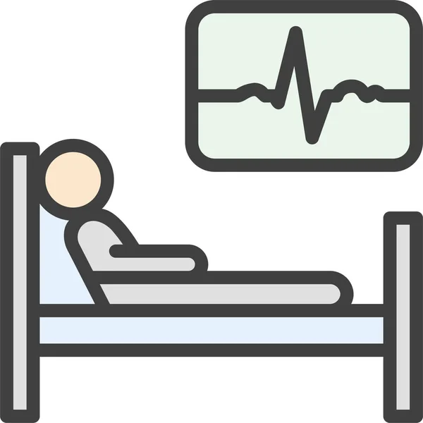 Bed Hospital Intensive Icon — Stock Vector