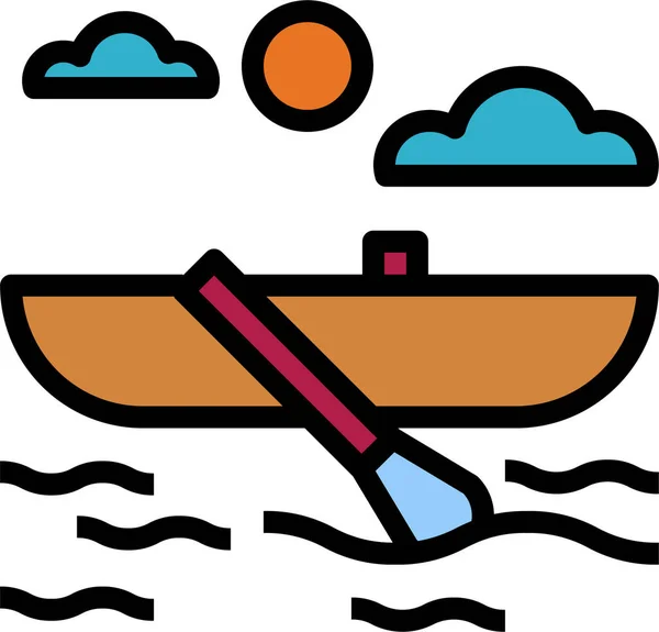 Båt Navigera Segling Ikon Ifylld Skissera Stil — Stock vektor