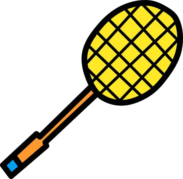 Badminton Game Racket Icon Filledoutline Style — Stock Vector