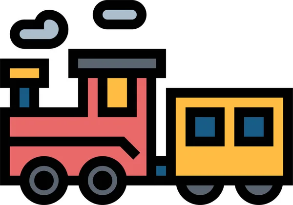 Rail Train Transportation Icon Filledoutline Style — Stock Vector