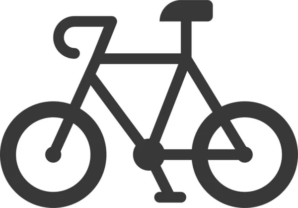 Fiets Fiets Verkeer Pictogram Solide Stijl — Stockvector