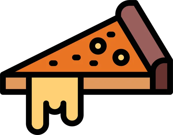 Teig Essen Pizza Ikone Filedoutline Stil — Stockvektor