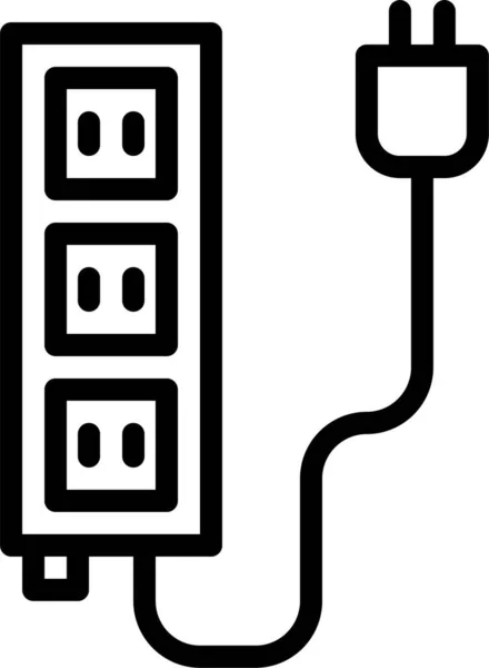 Elektronik Stecker Ikone Umriss Stil — Stockvektor