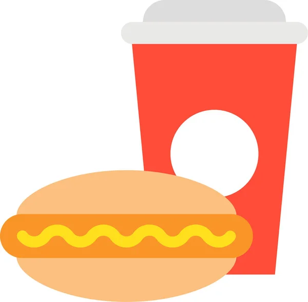 Fast Food Food Hot Dog Icon Flat Style — Stock Vector