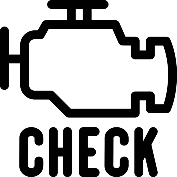 Automobil Check Symbol Umrissen — Stockvektor