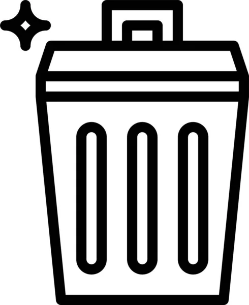 Bin Icono Reciclaje Basura Estilo Esquema — Vector de stock