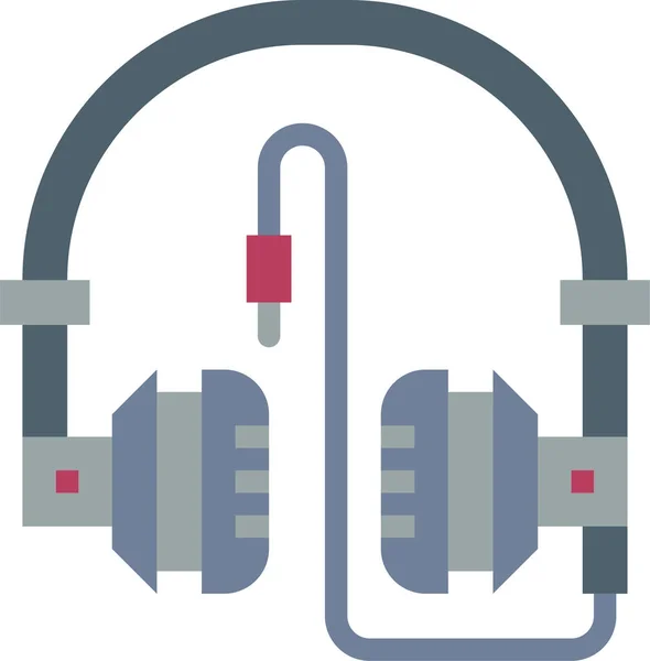 Audio Kopfhörer Musik Ikone Flachen Stil — Stockvektor