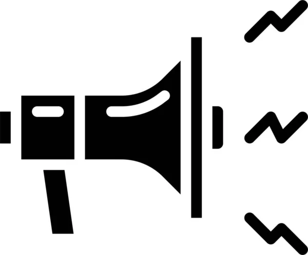 Икона Мегафона Annauncer Loundspeaker Твердом Стиле — стоковый вектор