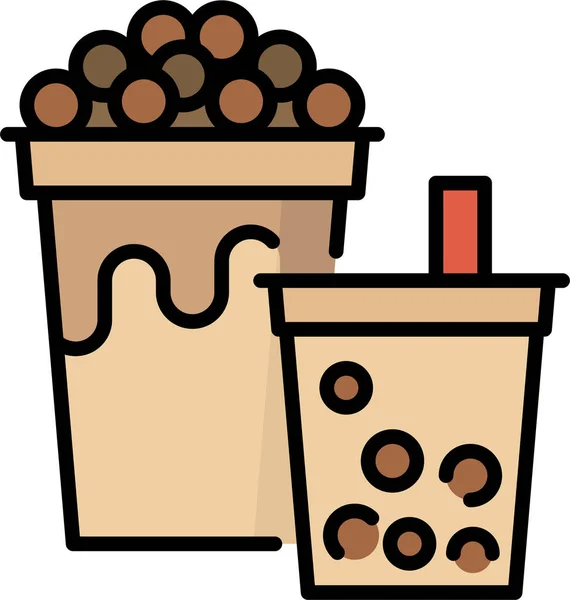 Beverage Bubble Cup Icon Filledoutline Style — Stock Vector