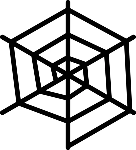 Значок Мережі Комах Хеллоуїна Контурному Стилі — стоковий вектор