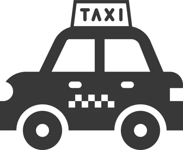 Auto Taxi Icona Del Traffico Stile Solido — Vettoriale Stock