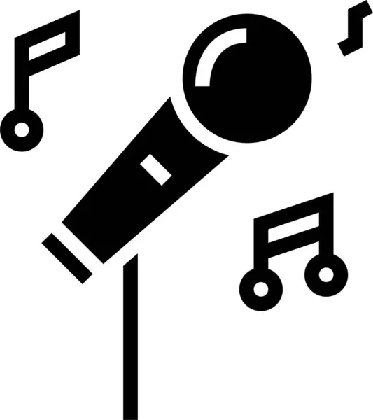 Ikon Pengeras Suara Penyanyi Mikrofon Dalam Gaya Padat - Stok Vektor