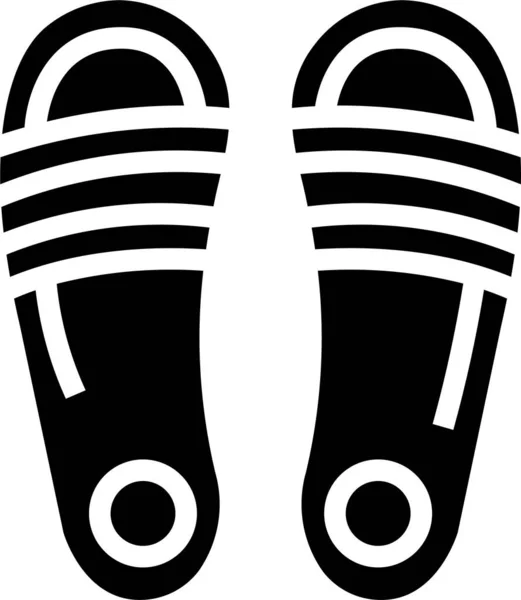 Fashion Footwear Sandals Icon Solid Style — 图库矢量图片