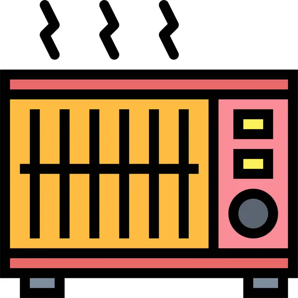 Тепловой Значок Нагревателя Стиле Filledoutline — стоковый вектор