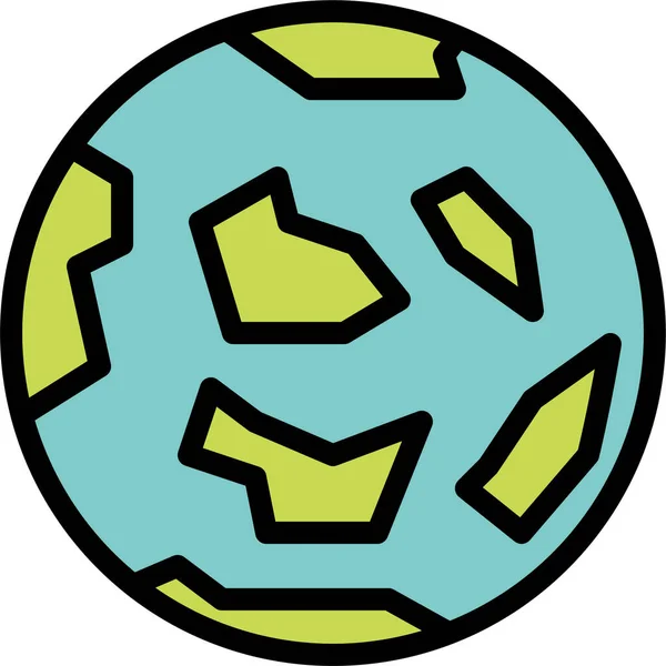 Earth Globe Planet Icon Filledoutline Style — Stock Vector