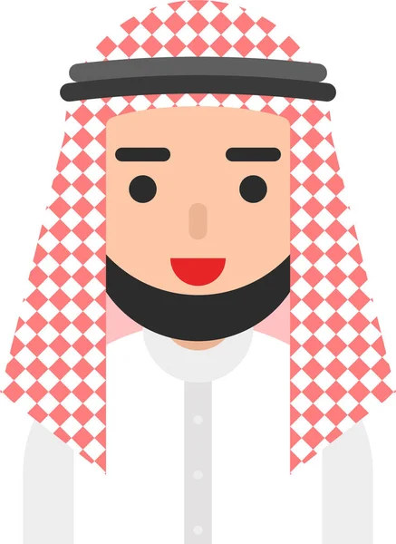 Icône Islam Barbe Avatar Dans Style Plat — Image vectorielle