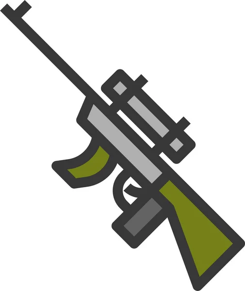 Armee Sturmgewehr Ausrüstungsikone Filedoutline Style — Stockvektor