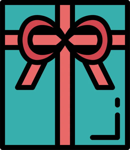 Geburtstag Weihnachtsgeschenk Ikone Filedoutline Stil — Stockvektor