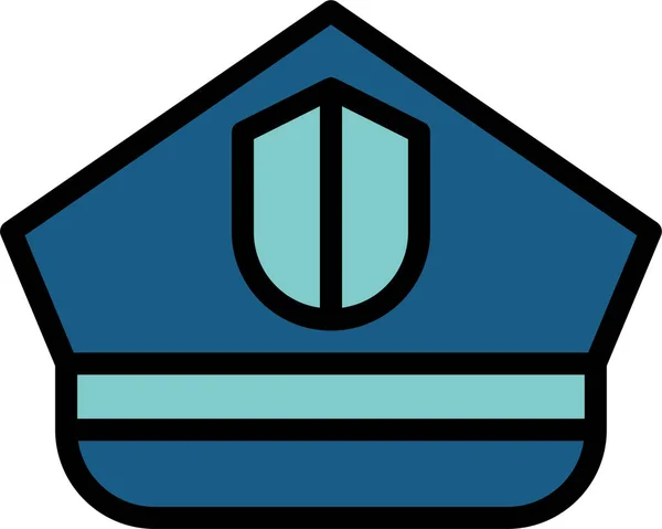 Значок Поліцейського Капелюха Заповненому Стилі — стоковий вектор