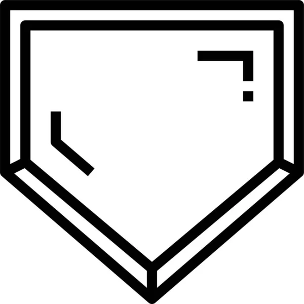 Baseball Feld Home Ikone Outline Stil — Stockvektor