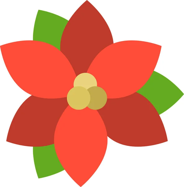 Icône Florale Flore Noël Dans Style Plat — Image vectorielle