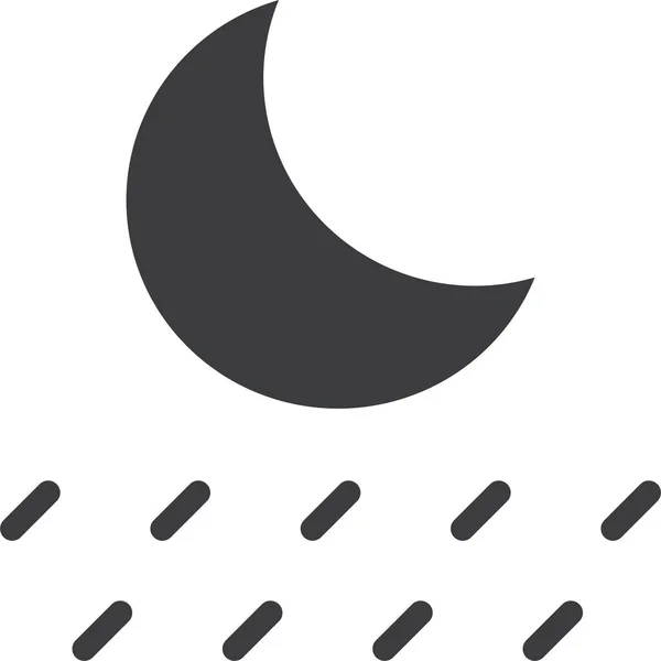 Icono Noche Luna Pronóstico Estilo Sólido — Vector de stock