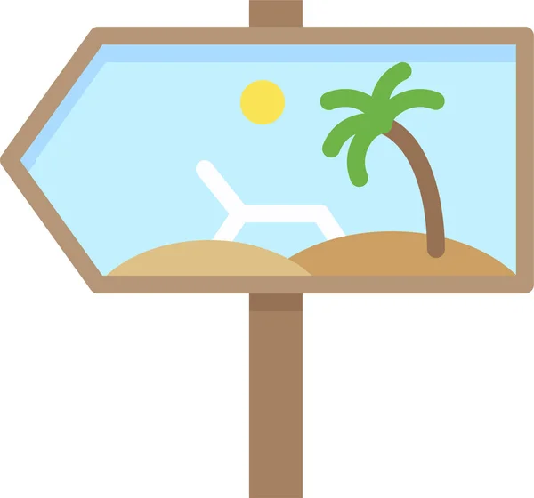 Beach Sign Summer Icon Summer Category — Stock Vector