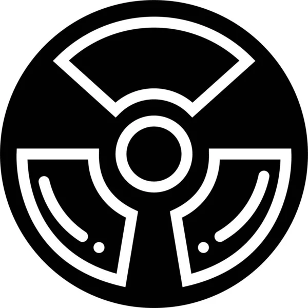 Предупреждение Ядерной Радиации Значок Твердом Стиле — стоковый вектор