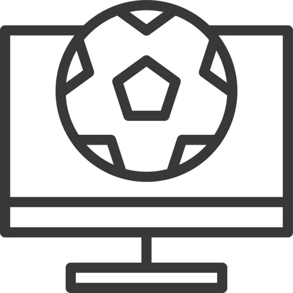Fotboll Fotboll Ikon Kontur Stil — Stock vektor