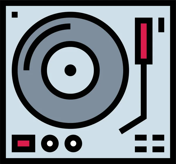 Music Music Player Icon Filledoutline Style — Stockvektor