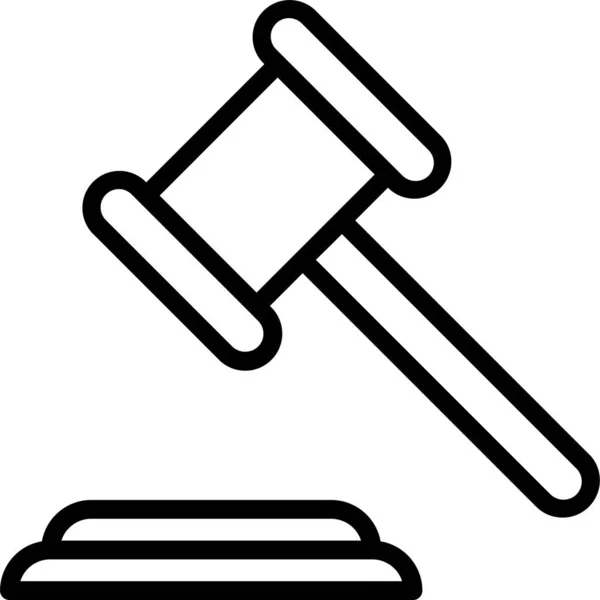 Auction Court Hammer Icon Outline Style — Stock Vector