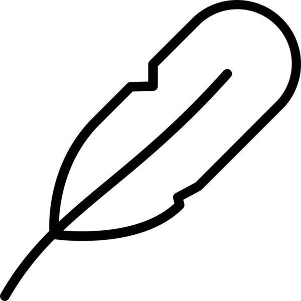 Vogelkalligraphie Feder Symbol Umriss Stil — Stockvektor