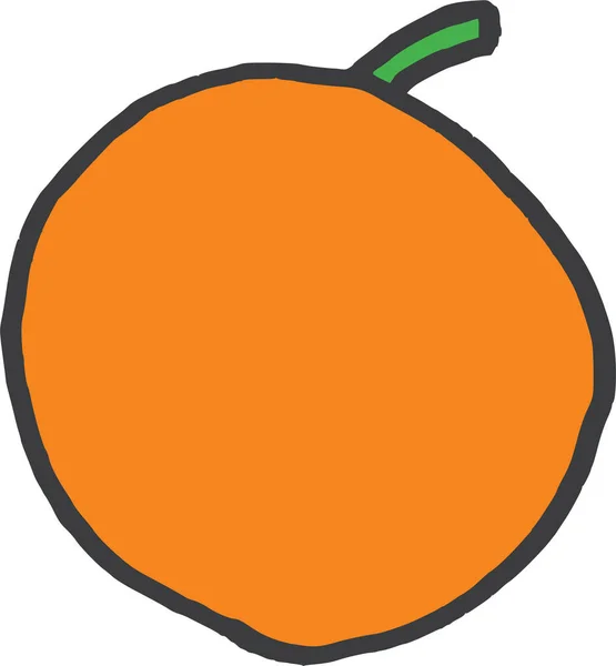 Icono Frutas Cítricas Estilo Dibujado Mano — Vector de stock