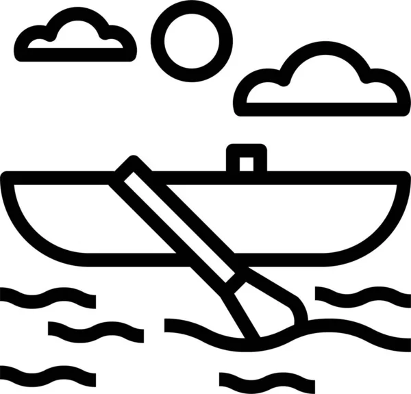 Boat Navigate Sailing Icon Outline Style — Stock Vector