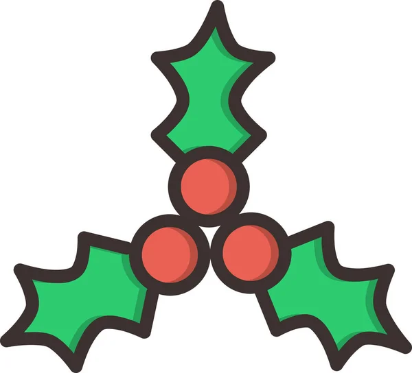 Beeren Beere Weihnachten Symbol Filedoutline Stil — Stockvektor