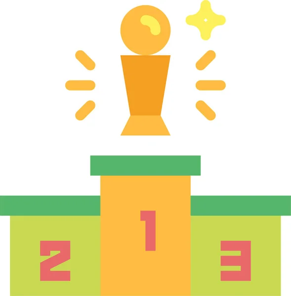 Award Champion Podium Icon Flat Style — Stock Vector
