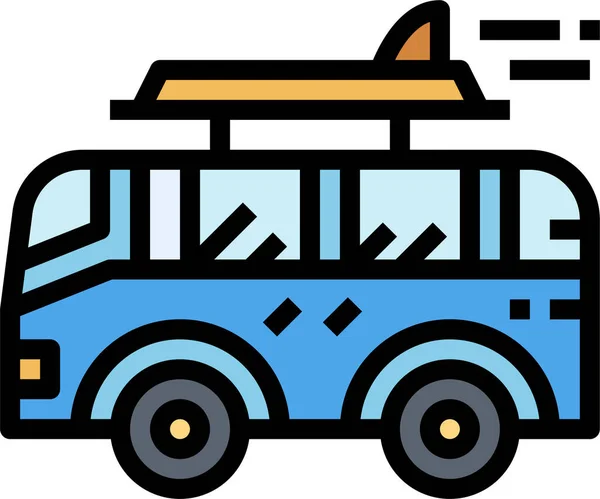 Camper Holidays Travel Icon Filledoutline Style — Stock Vector