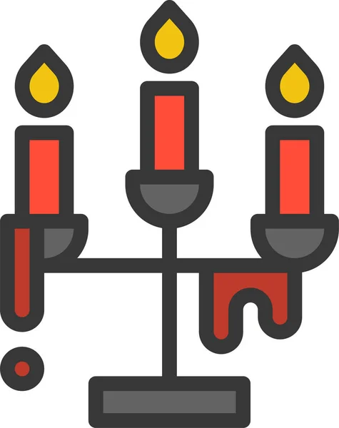 Kerzenleuchter Feuer Ikone Der Kategorie Halloween — Stockvektor