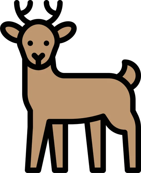 Christmas Deer Reindeer Icon — Stock Vector
