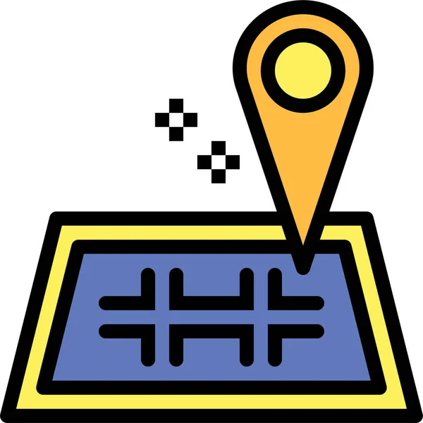 Значок Пин Карты Местоположения Стиле Filledoutline — стоковый вектор
