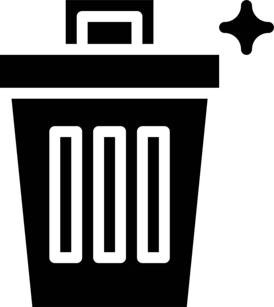 Bin Can Garbage Icon Solid Style — Stock Vector