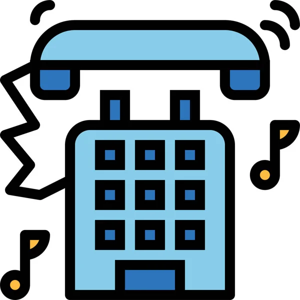 Εικονίδιο Κλήσης Κινητών Τηλεφώνων Στυλ Πλήρους Περιγράμματος — Διανυσματικό Αρχείο