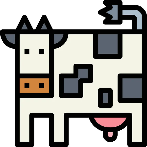 Ícone Leite Vaca Animal Estilo Filledoutline — Vetor de Stock