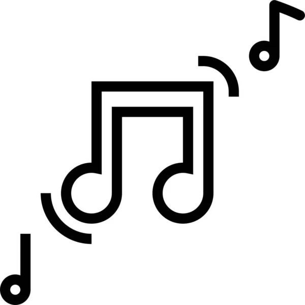 Icono Nota Musical Música Estilo Esquema — Archivo Imágenes Vectoriales