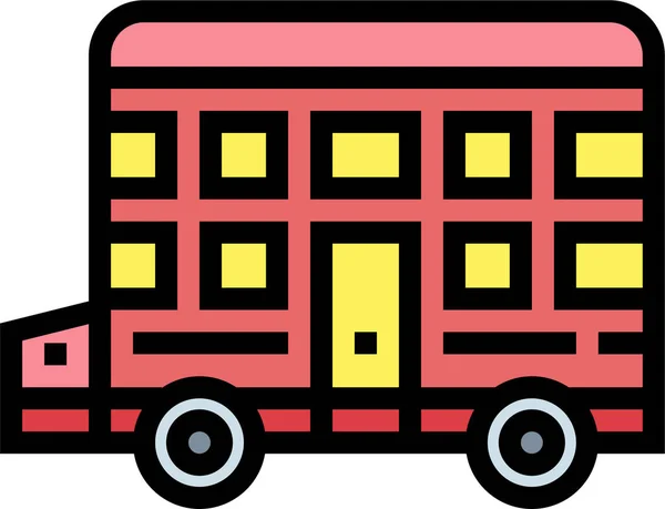 Bus Decker Icône Transport Dans Style Filledoutline — Image vectorielle