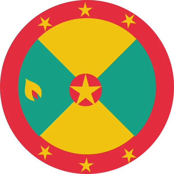 Kraj Bandera Grenada Ikona Płaskim Stylu — Wektor stockowy
