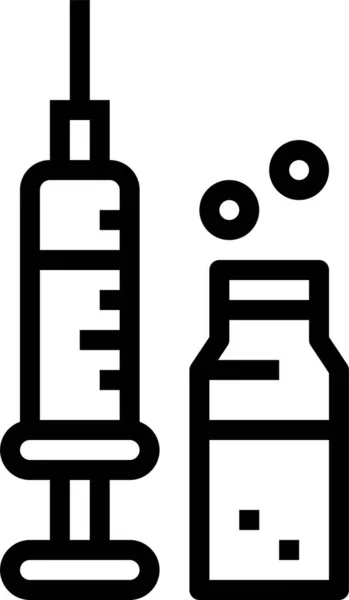 药物注射医学图标的轮廓风格 — 图库矢量图片